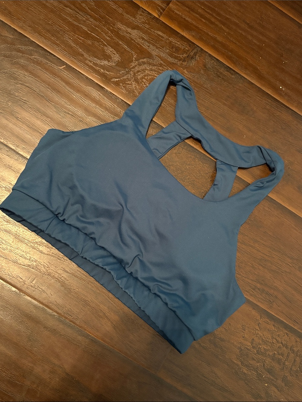 SHEIN Blue Racerback Crop Sports Bra
